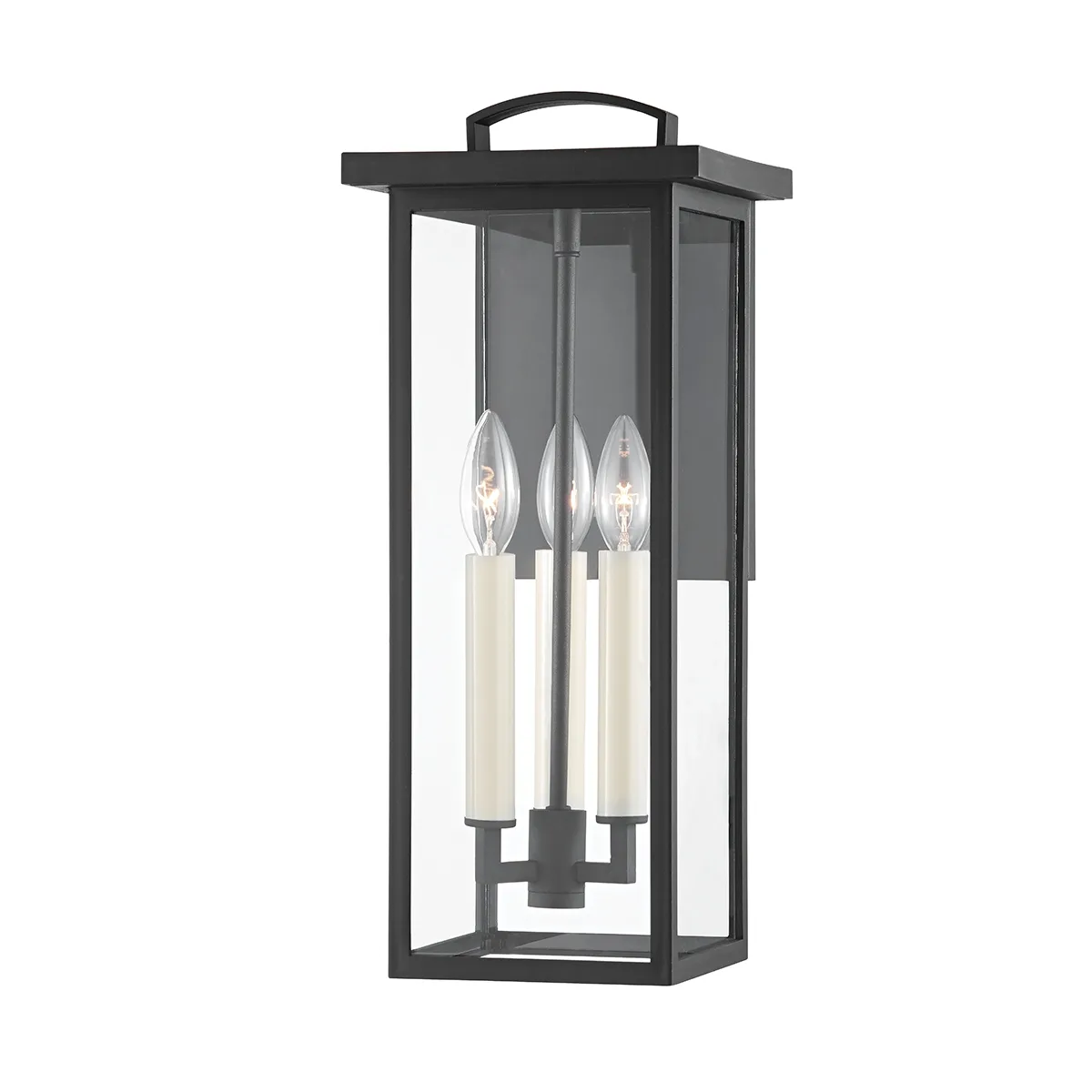 Eden Three Light Outdoor Wall Sconce in Textured Black