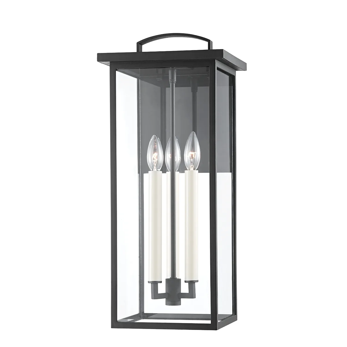 Eden Three Light Outdoor Wall Sconce in Textured Black