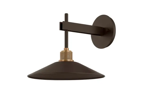 The Harac LED sconce combines classic RLM styling with contemporary mixed metal finishes. Its wet-rated construction and powerful LED downlight make it ideal for exterior doorways and walls.