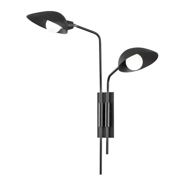 Leo Two Light Wall Sconce in Soft Black