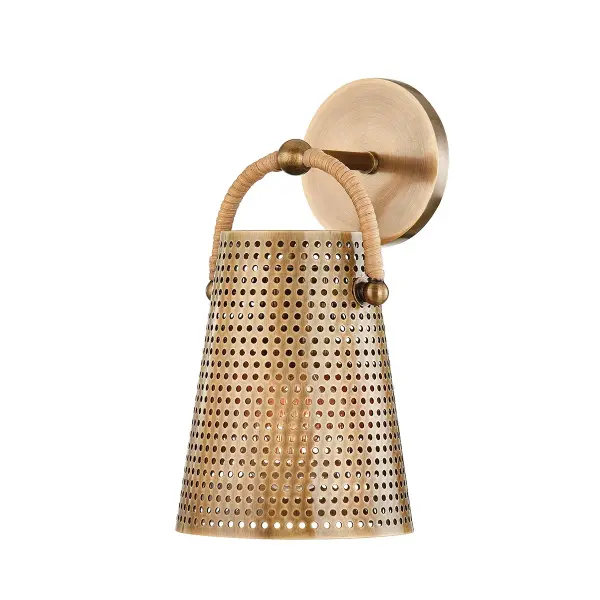Nile One Light Wall Sconce in Patina Brass