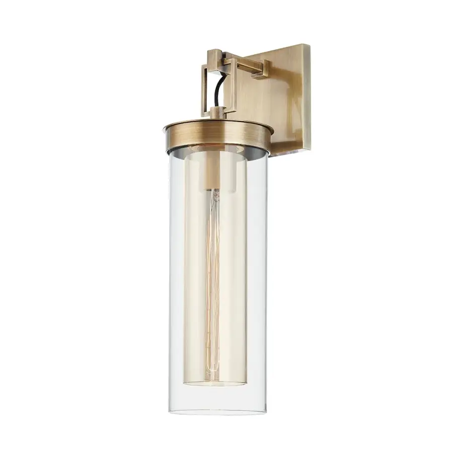 Pira One Light Wall Sconce in Patina Brass