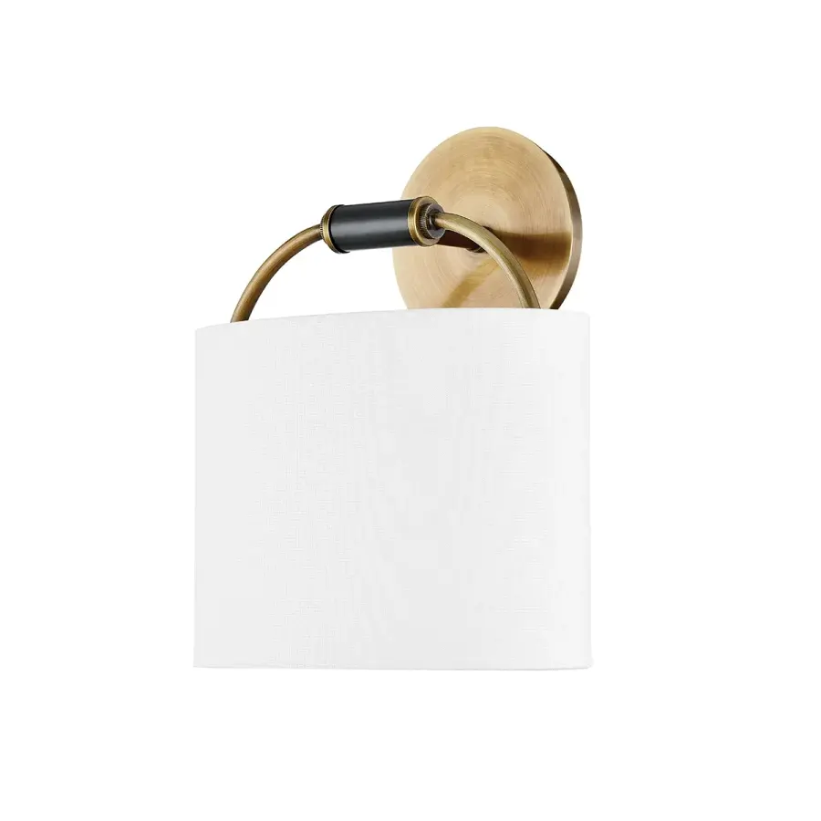 Pete One Light Wall Sconce in Patina Brass