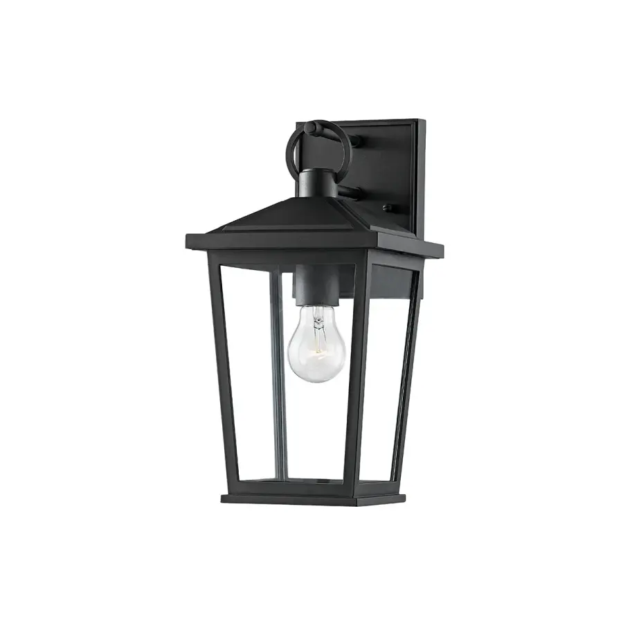 Soren One Light Outdoor Wall Sconce in Textured Black