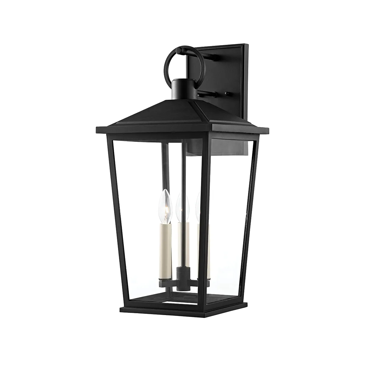 Soren Three Light Outdoor Wall Sconce in Textured Black