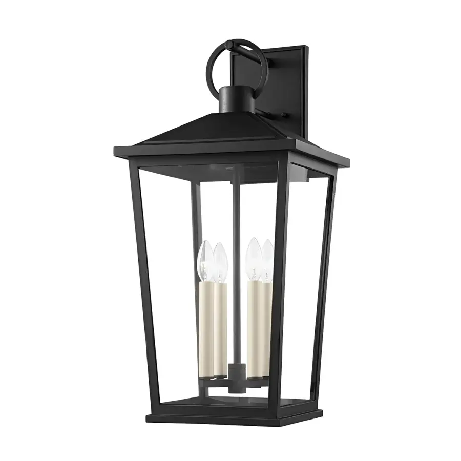 Soren Four Light Outdoor Wall Sconce in Textured Black