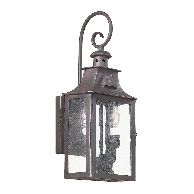Newton Two Light Wall Lantern in Soft Off Black