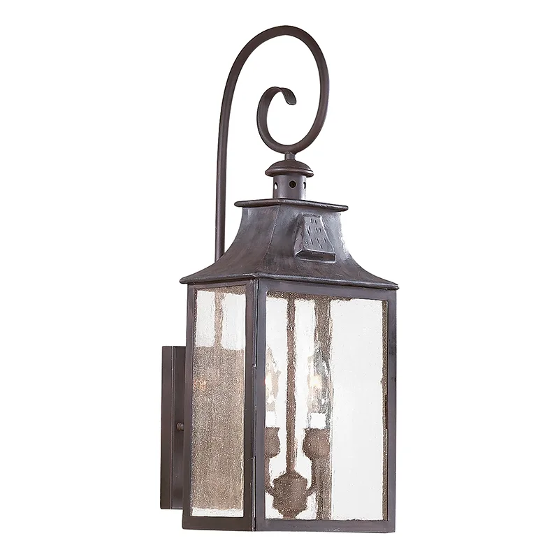 Newton Two Light Wall Lantern in Soft Off Black