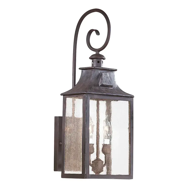 Newton Two Light Wall Lantern in Soft Off Black