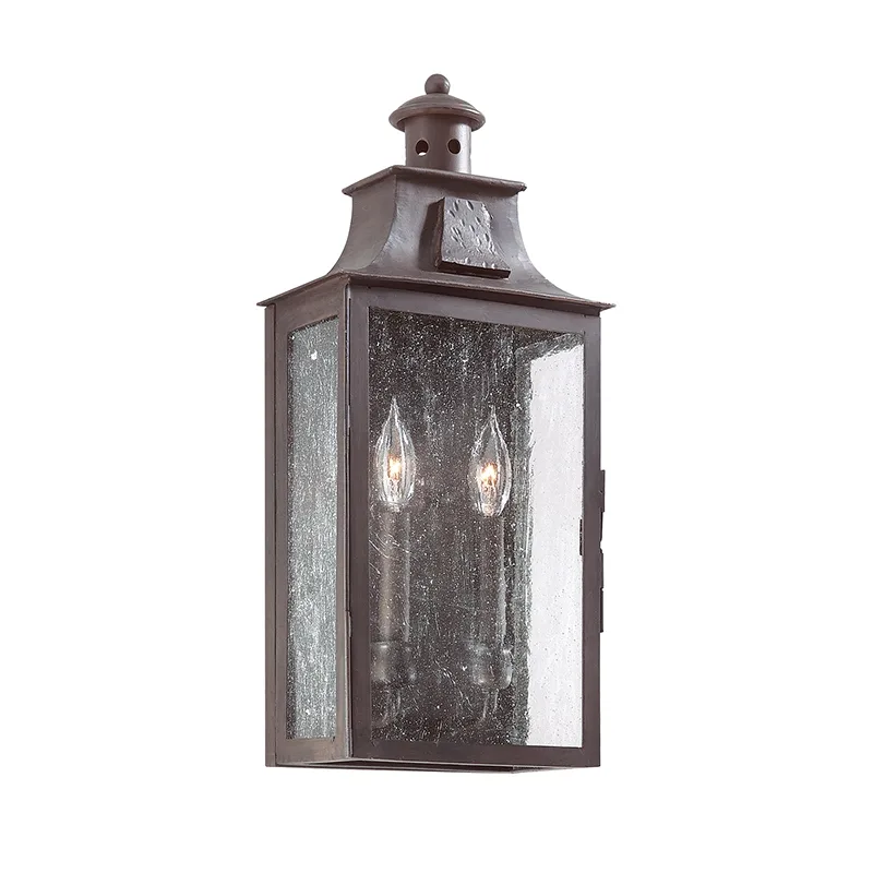 Newton Two Light Wall Lantern in Soft Off Black