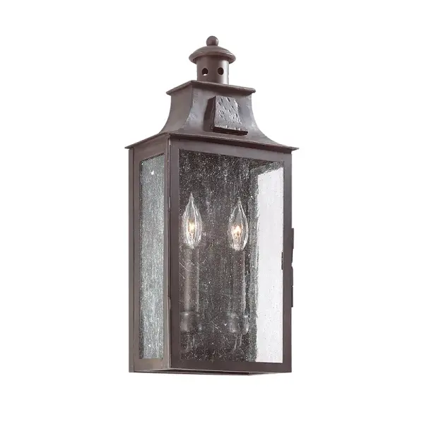 Newton Two Light Wall Lantern in Soft Off Black