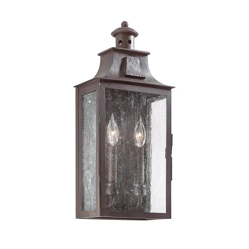 Newton Two Light Wall Lantern in Soft Off Black