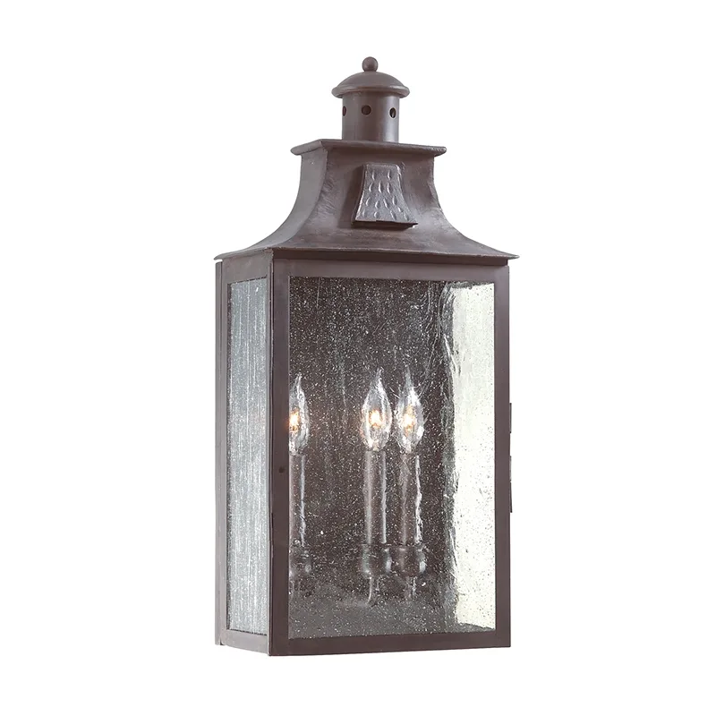 Newton Three Light Wall Lantern in Soft Off Black
