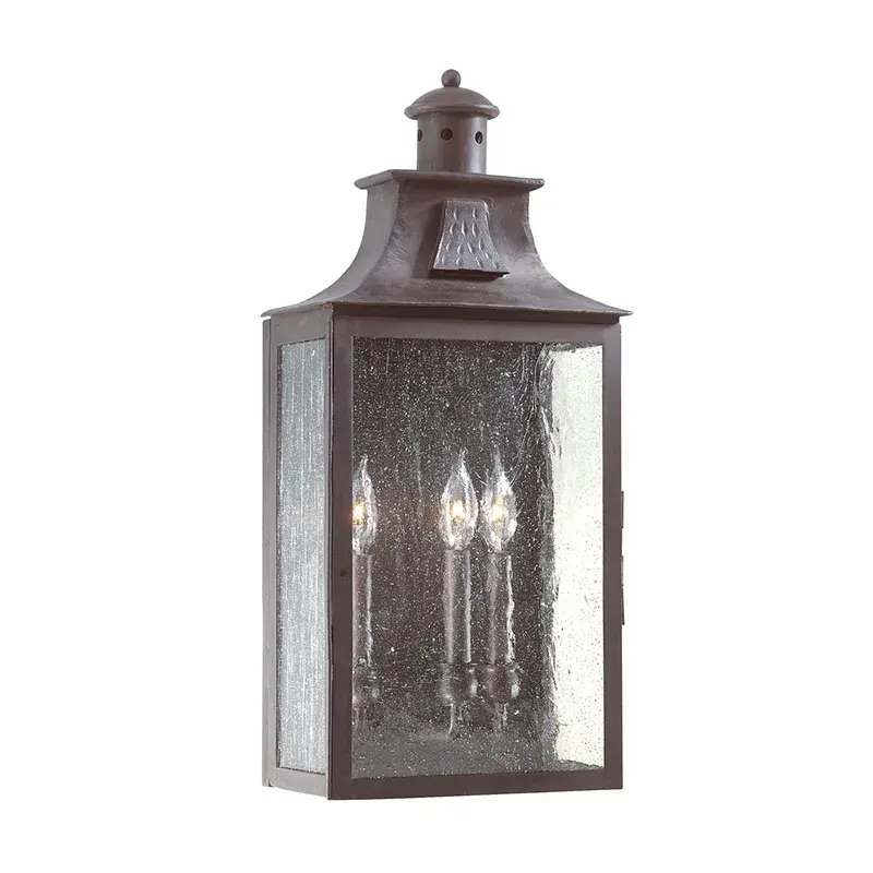 Newton Three Light Wall Lantern in Soft Off Black