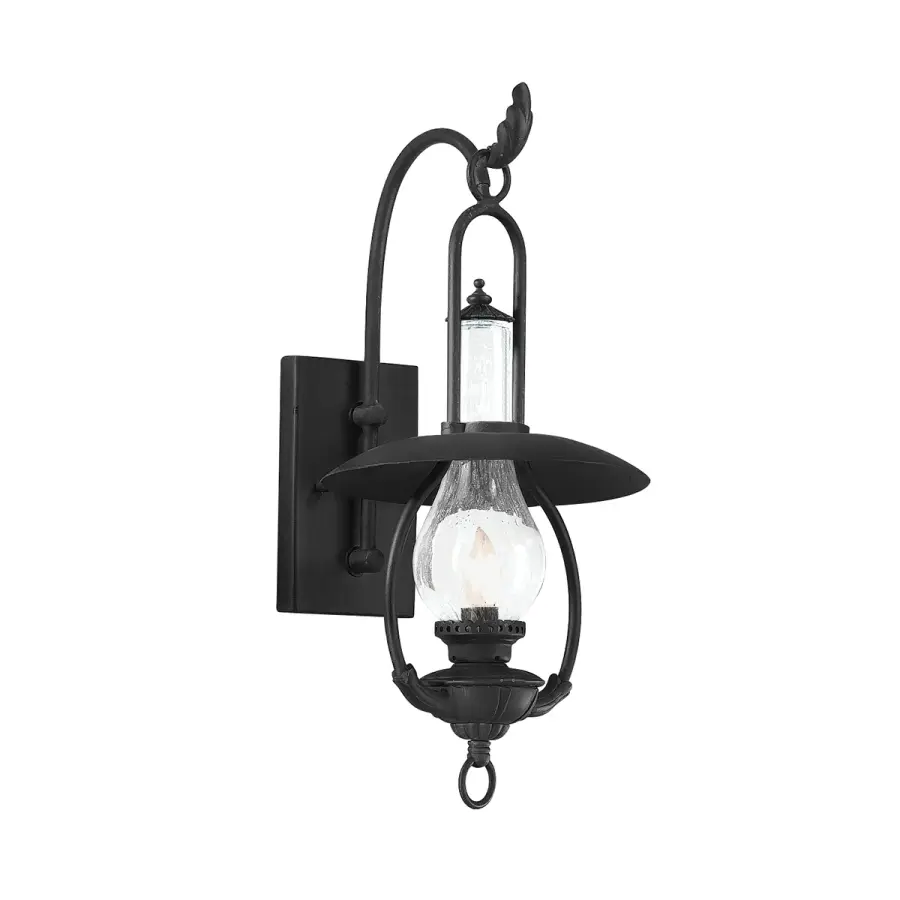 La Grange One Light Wall Lantern in Soft Off Black