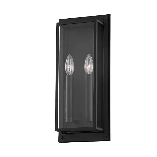 Winslow Two Light Outdoor Wall Sconce in Textured Black