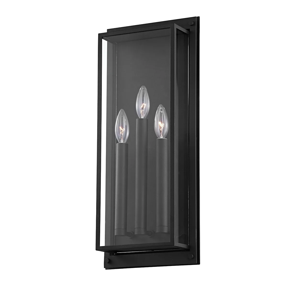 Winslow Three Light Outdoor Wall Sconce in Textured Black