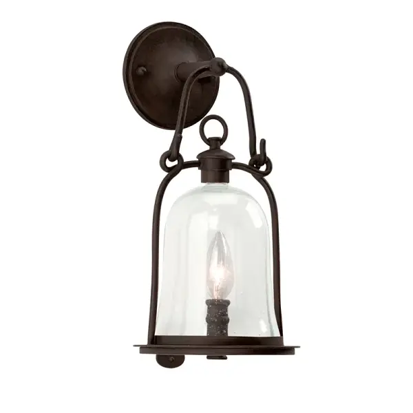 Owings Mill One Light Wall Lantern in Textured Black