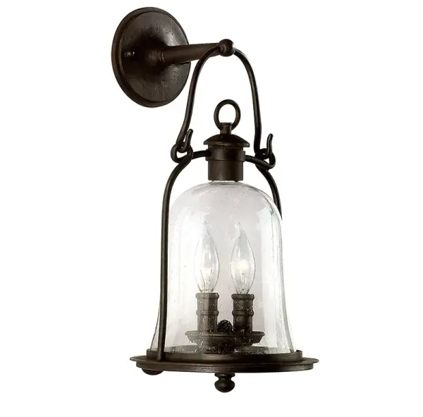 Owings Mill Two Light Wall Lantern in Textured Black