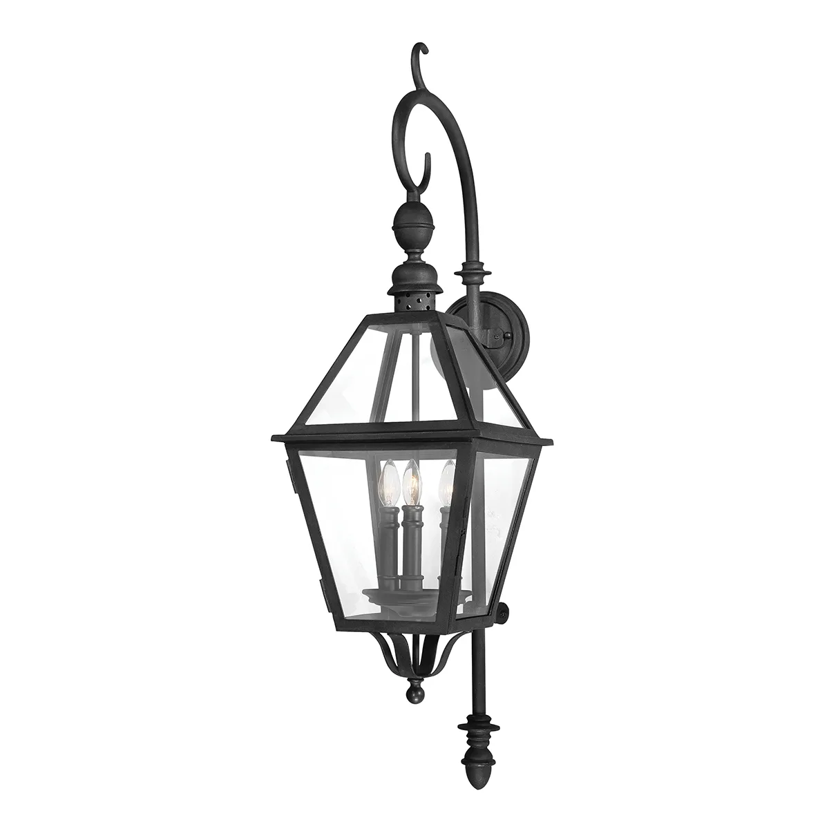 Townsend Three Light Wall Lantern in Textured Black