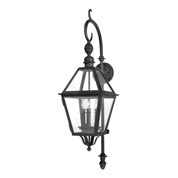Townsend Three Light Wall Lantern in Textured Black