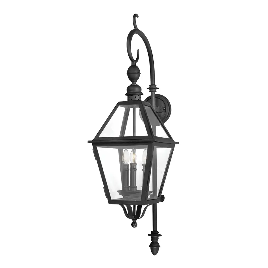 Townsend Three Light Wall Lantern in Textured Black