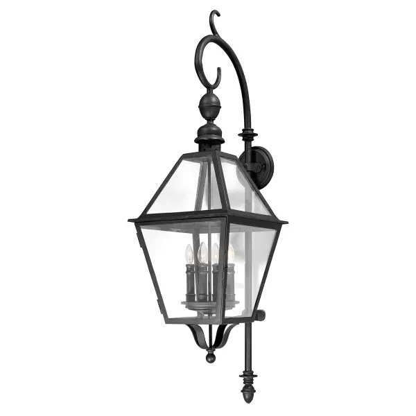 Townsend Four Light Wall Lantern in Textured Black