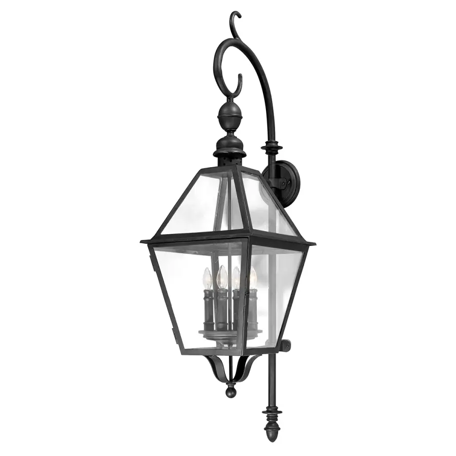 Townsend Four Light Wall Lantern in Textured Black