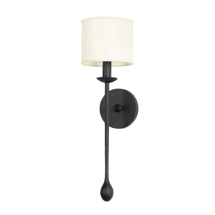 Osmond One Light Wall Sconce in Black Iron
