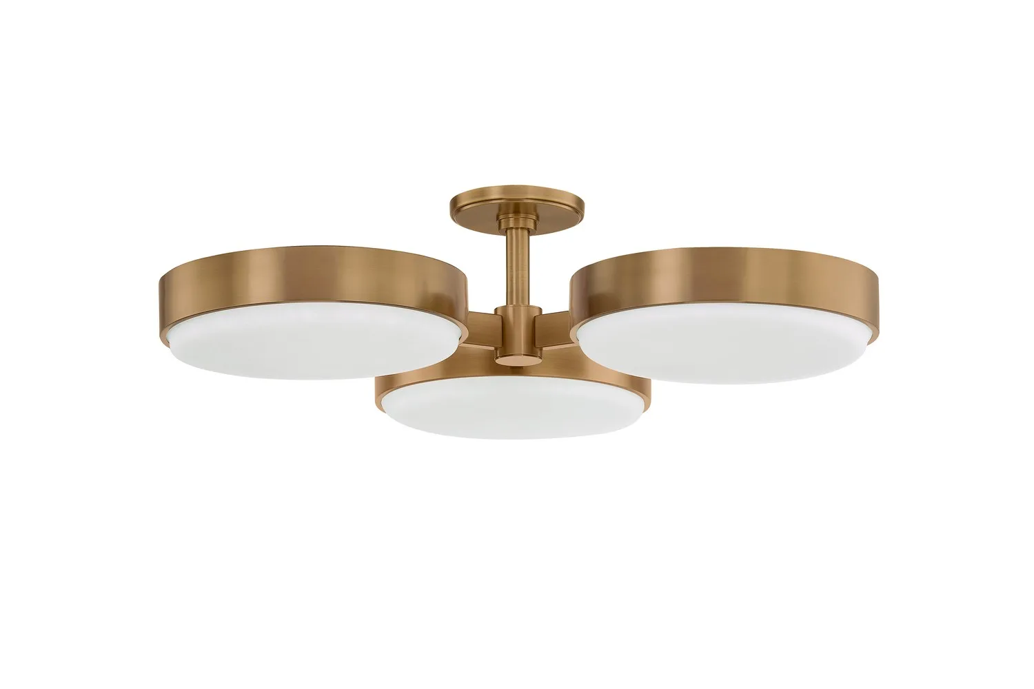 Rory Three Light Semi Flush Mount in Patina Brass