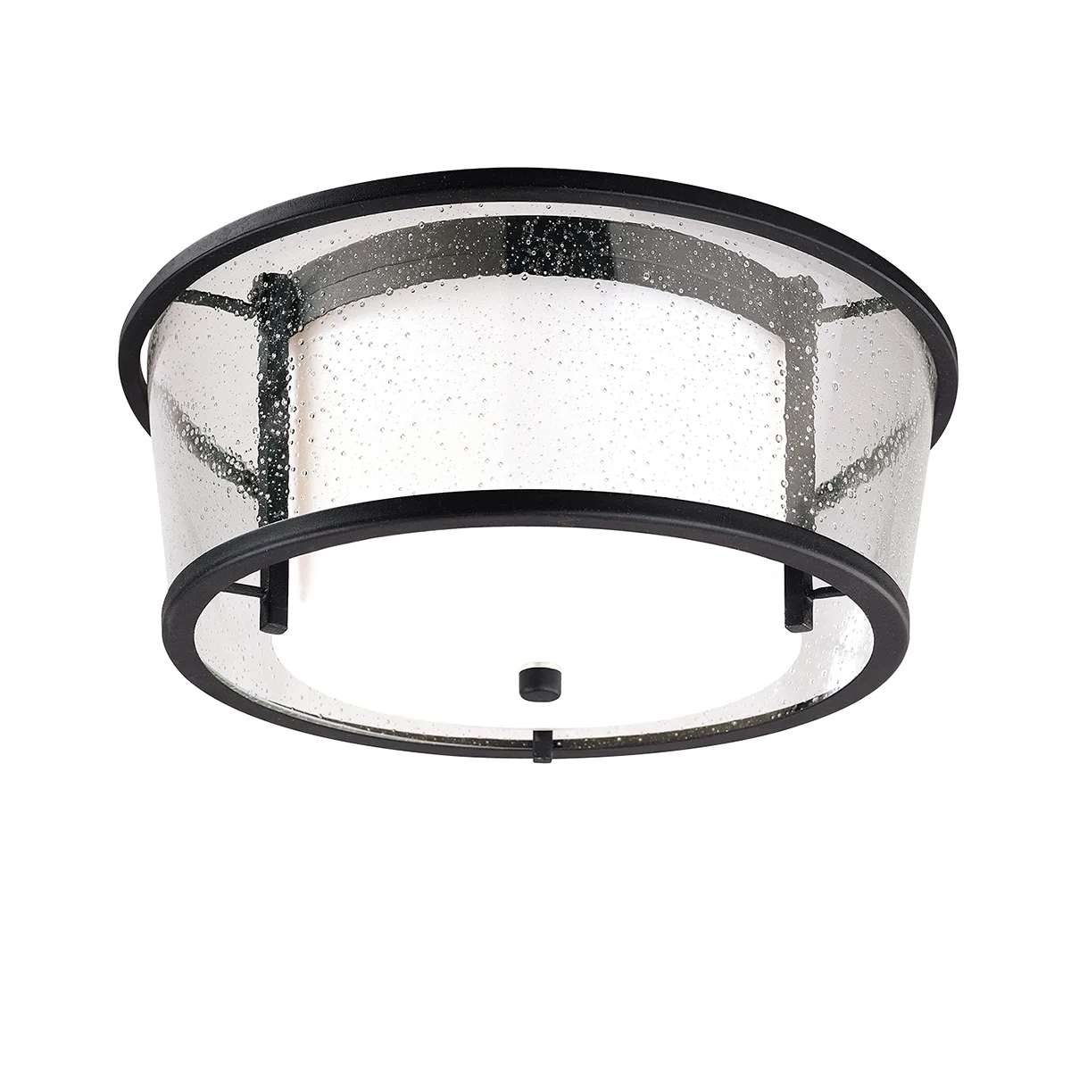 Bennington Two Light Flush Mount in Textured Black