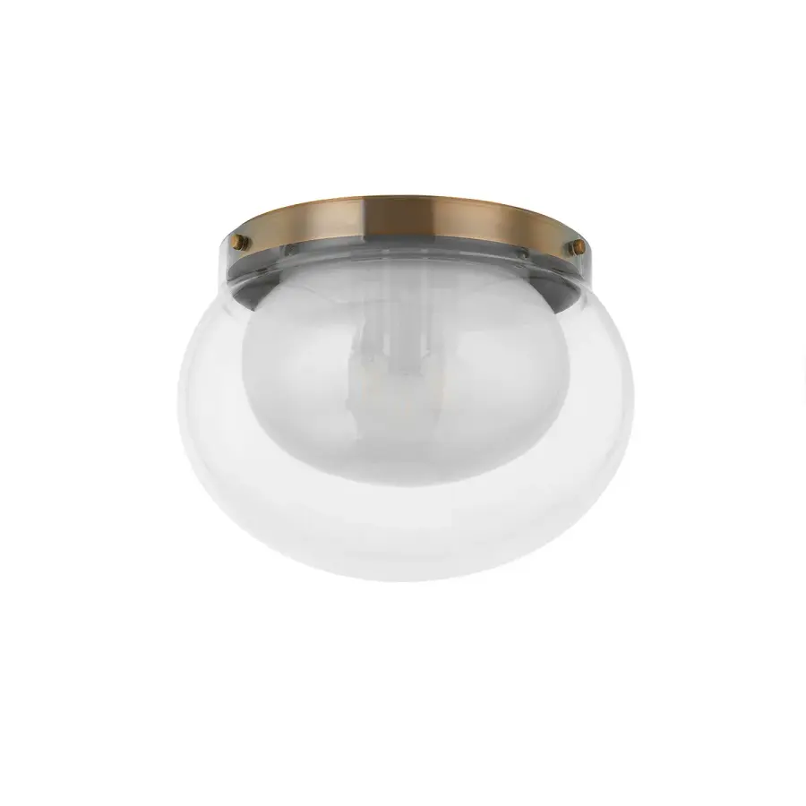 Magma Three Light Flush Mount in Patina Brass