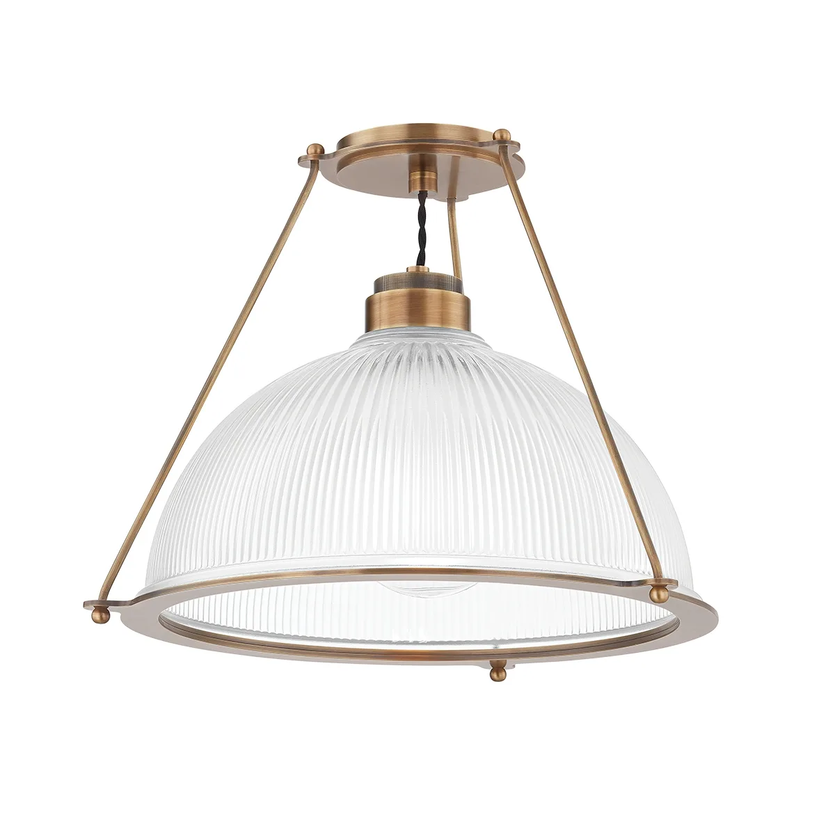Glint One Light Semi Flush Mount in Patina Brass