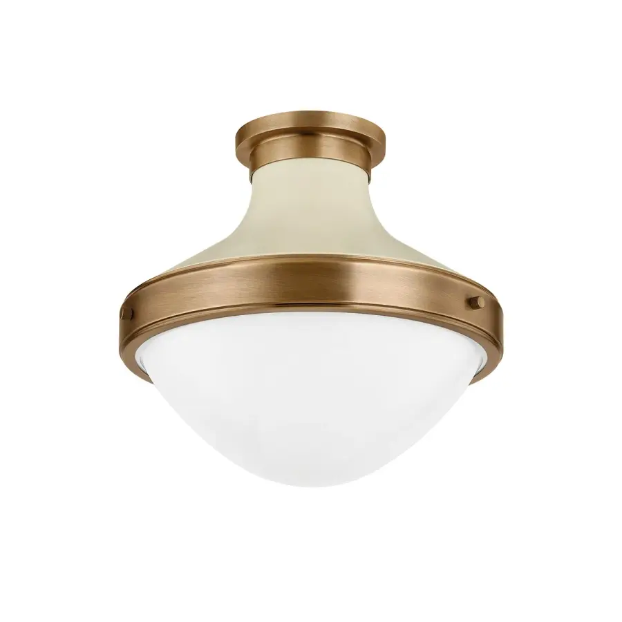 Maxton One Light Flush Mount in Patina Brass