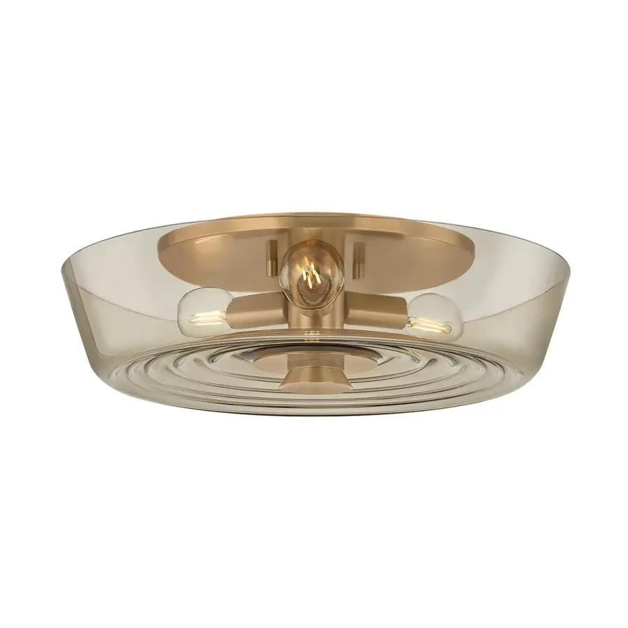 Theodore Three Light Flush Mount in Patina Brass