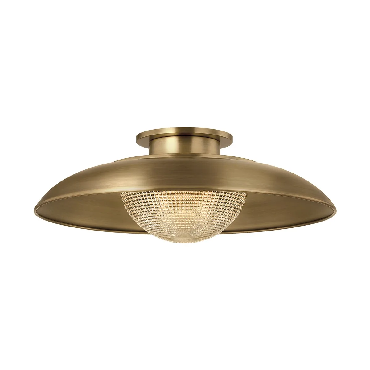 Braxton One Light Semi Flush Mount in Patina Brass