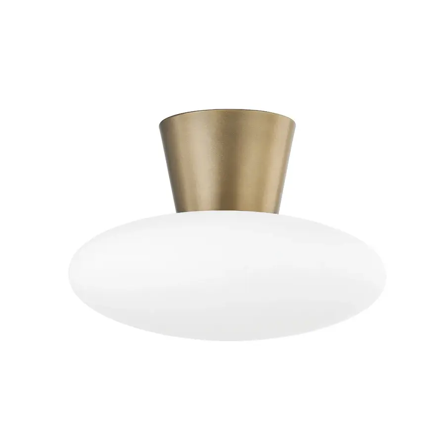 Brody One Light Flush Mount in Patina Brass