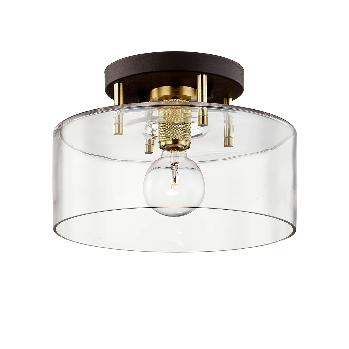 Bergamot Station One Light Semi-Flush Mount in Bronze