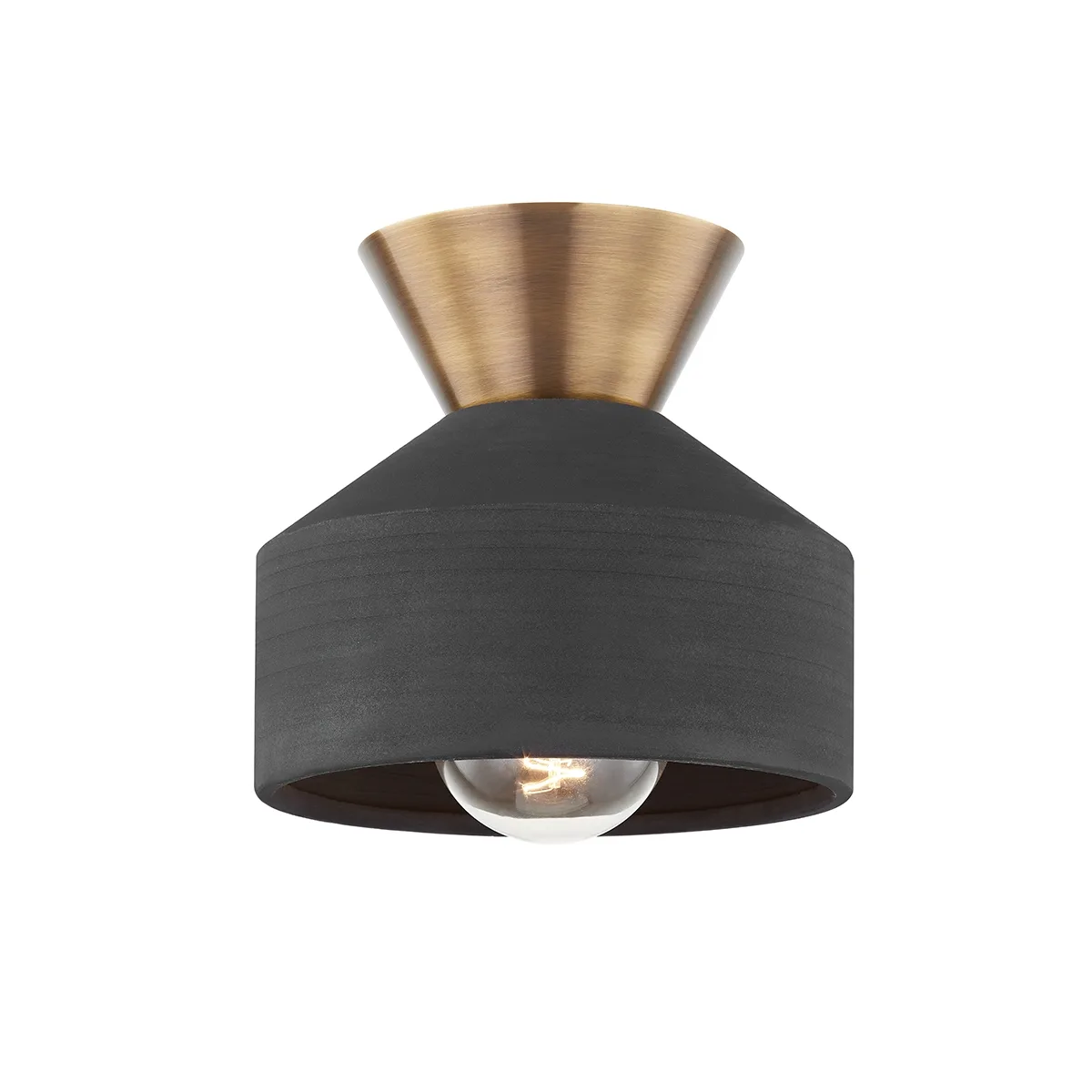 Covina One Light Flush Mount in Patina Brass