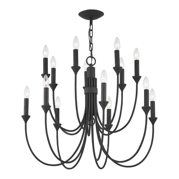 Cate 14-Light Chandelier in Forged Iron