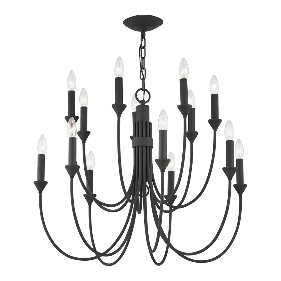 Cate 14-Light Chandelier in Forged Iron