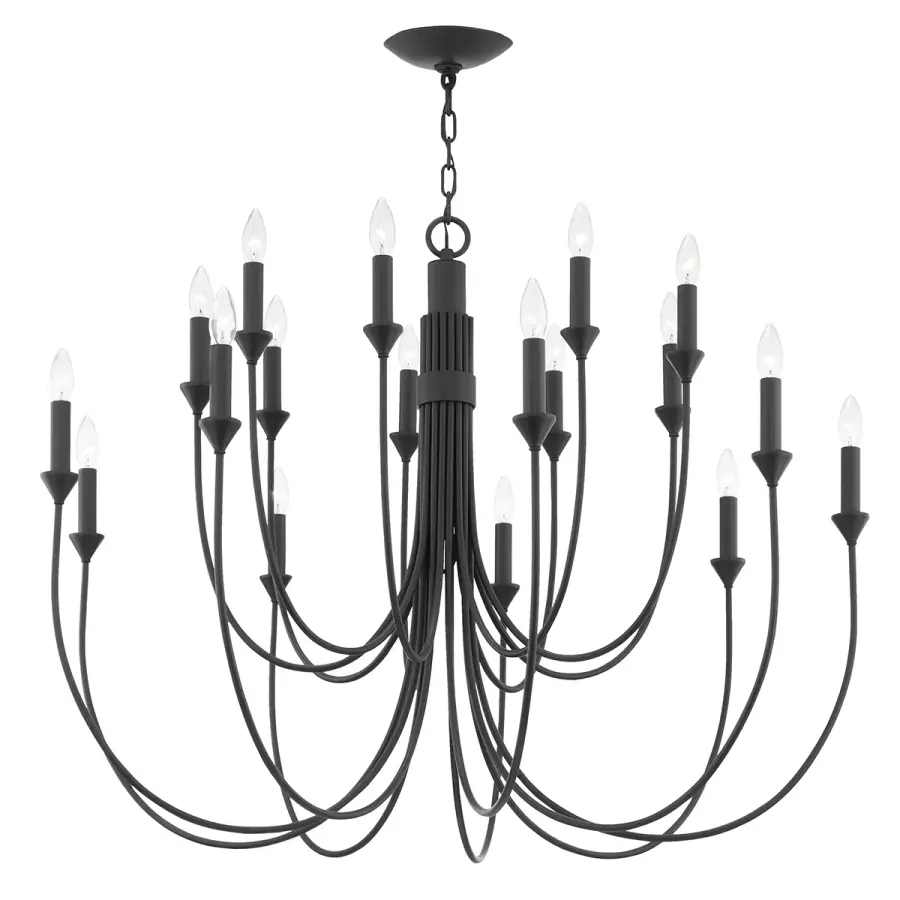 Cate 18-Light Chandelier in Forged Iron
