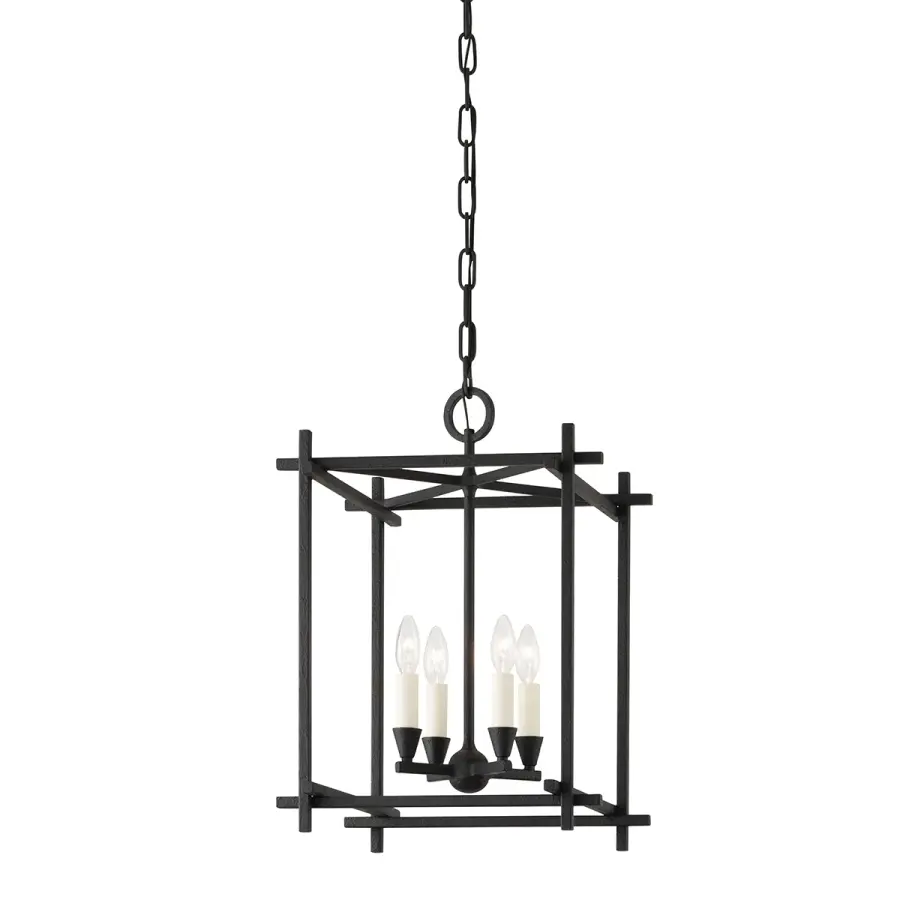 Huck Four Light Lantern in Black Iron