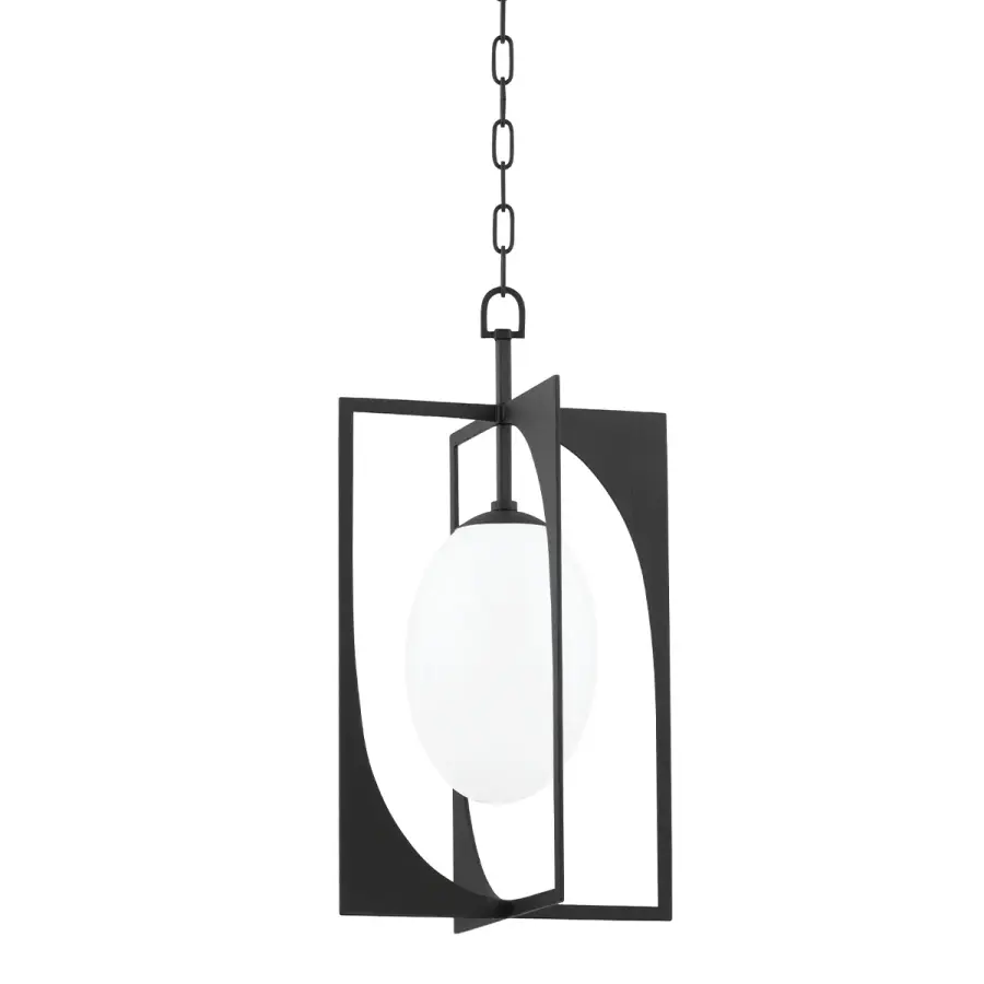 Enzo One Light Lantern in Black Iron