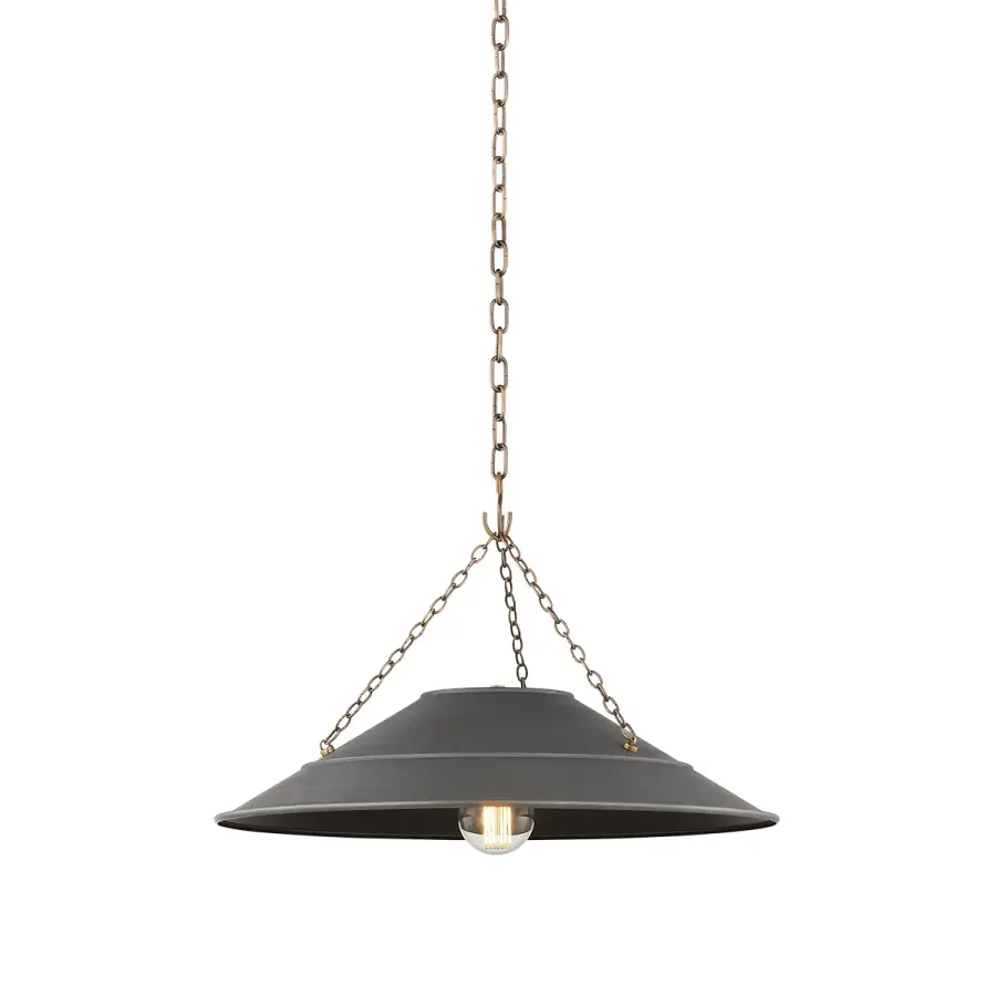 Arcane One Light Pendant in Patina Brass