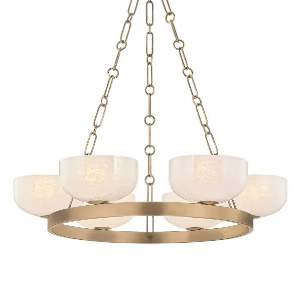 Caelum 6-Light Chandelier in Patina Brass