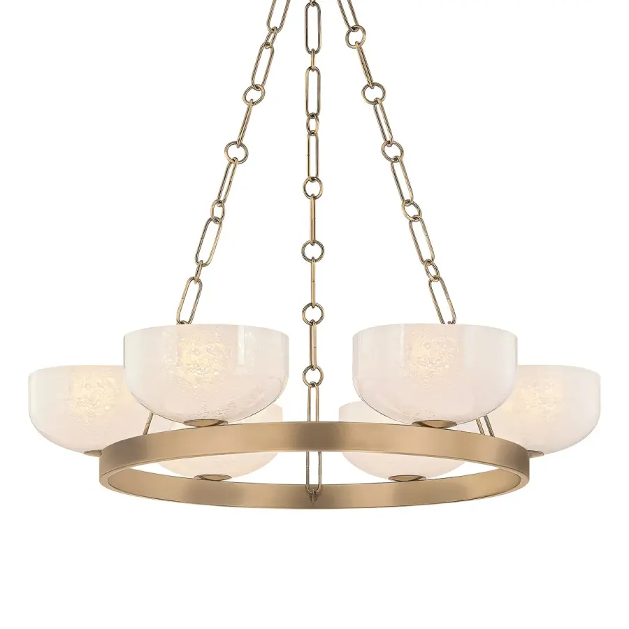 Caelum 6-Light Chandelier in Patina Brass