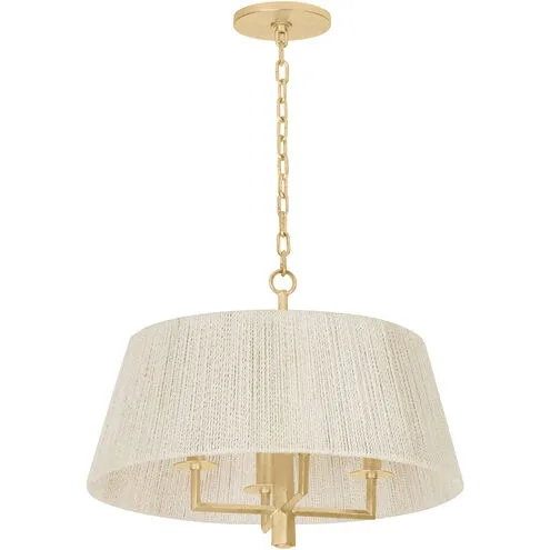 Azar Four Light Pendant in Vintage Gold Leaf