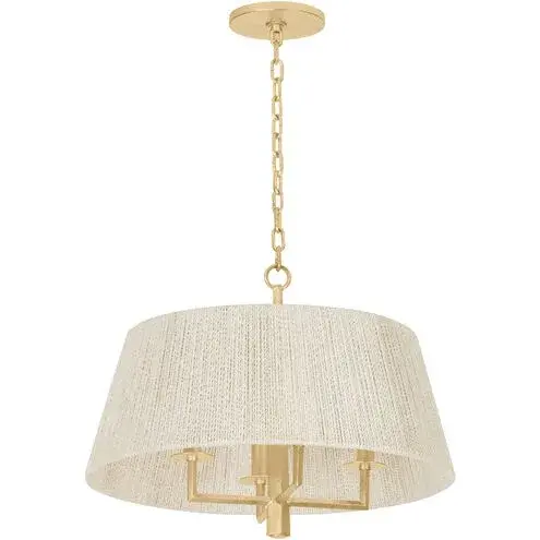 Azar Four Light Pendant in Vintage Gold Leaf
