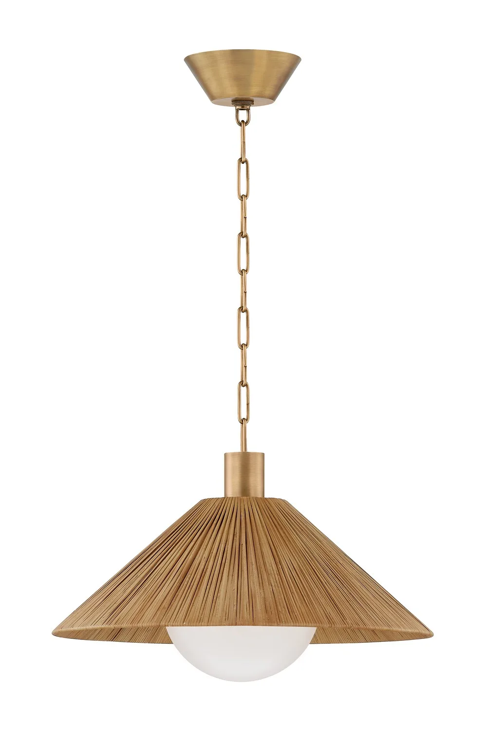 Woodside One Light Pendant in Patina Brass